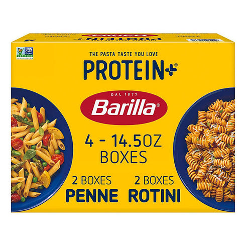 Barilla Protein Penne & Rotini, 14.5 oz, 4 Pack - Multi-Pack for Family Dinners or Meal